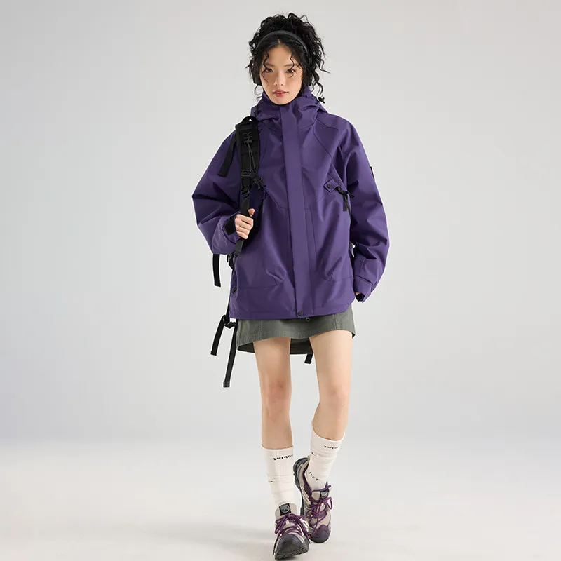 LS-B0425 Men's 3-in-1 Shell Jacket in Purple-water-repellent single jacket [unisex code], original product photograph