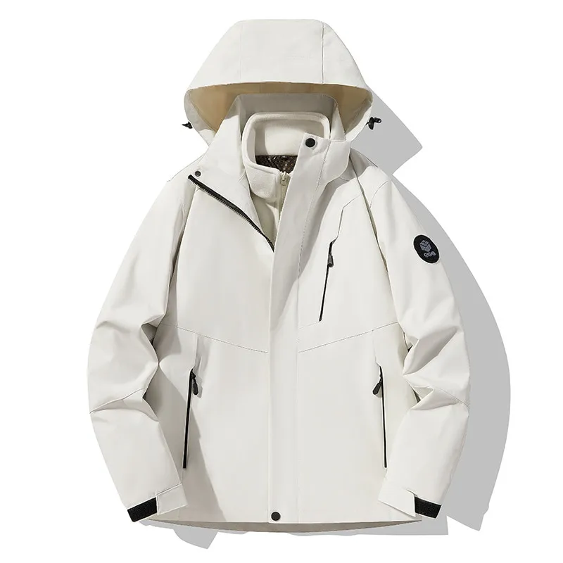 LS-B0426 Men's 3-in-1 Shell Jacket in Ivory white - unisex code [fleece two-piece set], original product photograph