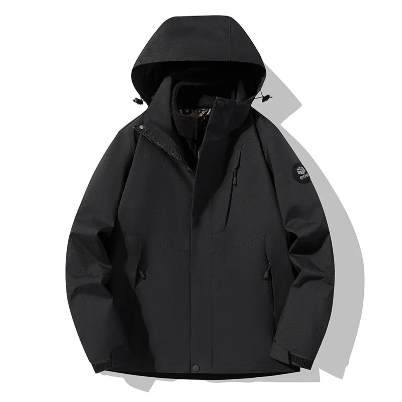 LS-B0426 Men's 3-in-1 Shell Jacket in Technology black-unisex code [fleece two-piece set], original product photograph