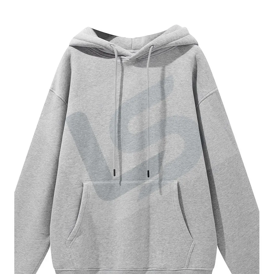 LS-B0431 Men's Heavyweight Oversized Hoodie in Heather Grey, original product photograph