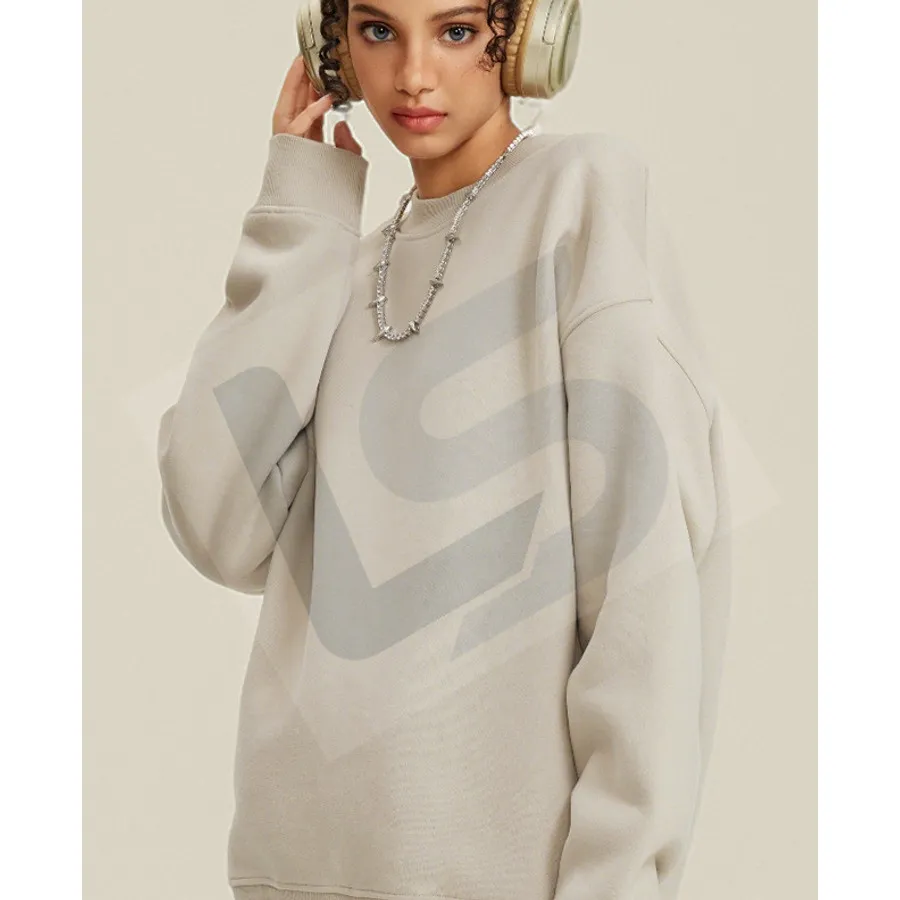LS-B0432 Men's Heavyweight Oversized Crewneck Sweatshirt in Dark Greige, original product photograph
