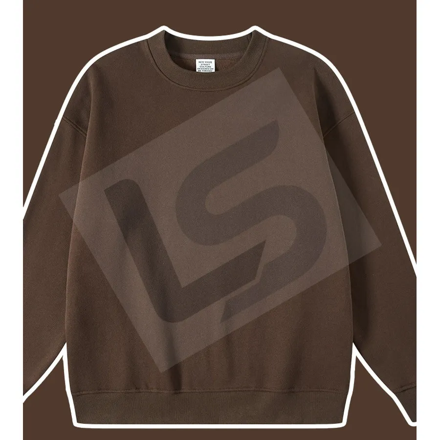 LS-B0432 Men's Heavyweight Oversized Crewneck Sweatshirt in Dark Brown, original product photograph