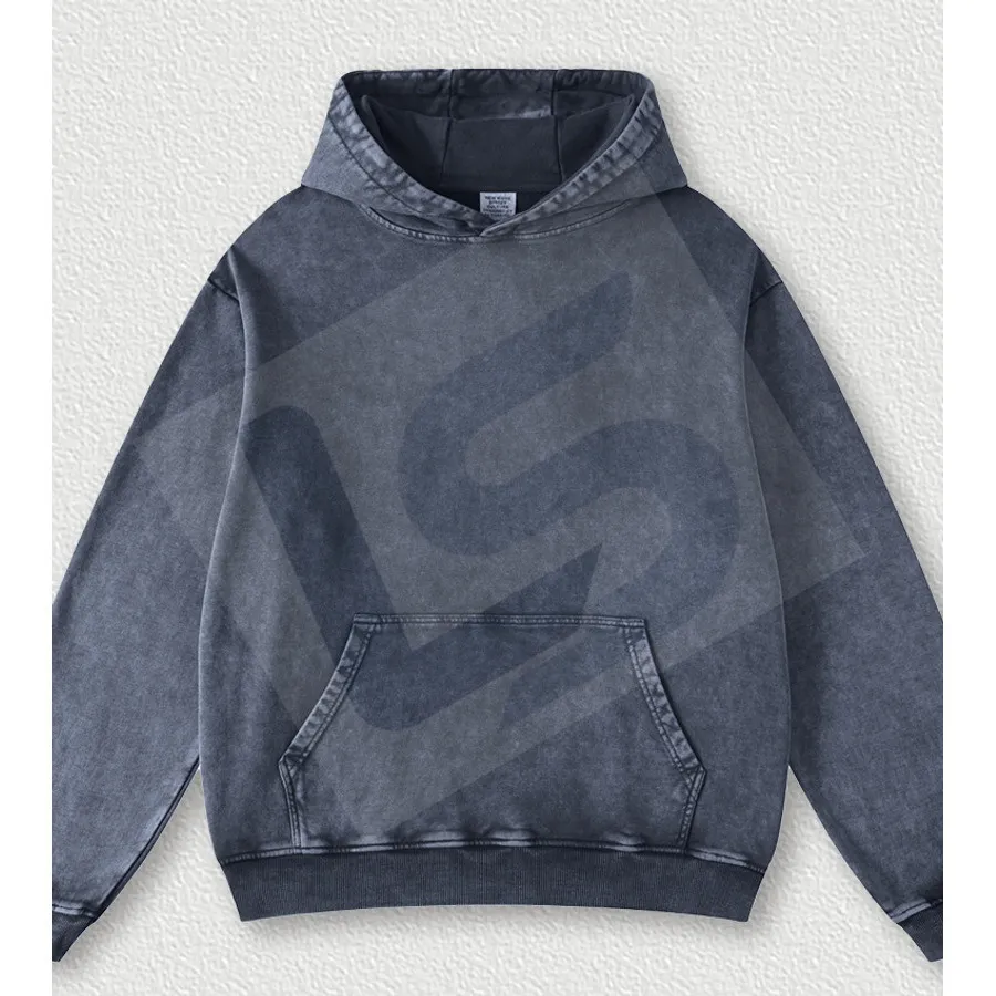 LS-B0433 Unisex Vintage-Wash Heavyweight Oversized Crewneck Sweatshirt in Royal Blue, original product photograph