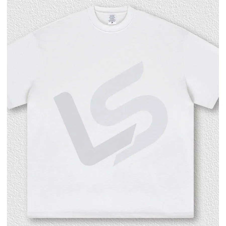 LS-B0439 Men's Heavyweight Oversized Streetwear T-Shirt in Ivory, original product photograph