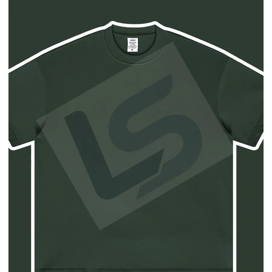 LS-B0439 Men's Heavyweight Oversized Streetwear T-Shirt in Forest Green, original product photograph