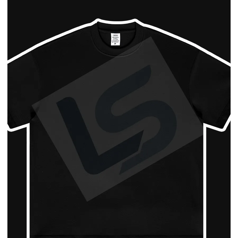 LS-B0439 Men's Heavyweight Oversized Streetwear T-Shirt in Black, original product photograph
