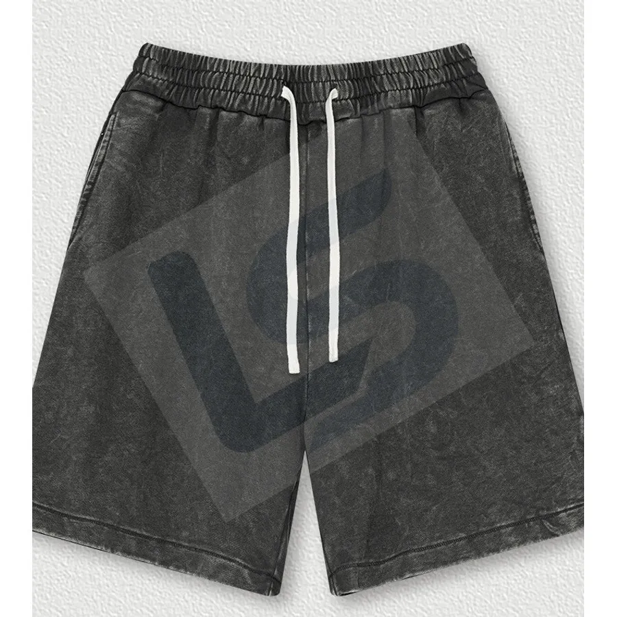 LS-B0440 Unisex Vintage-Wash Heavyweight Streetwear Shorts in Vintage Dark Grey, original product photograph