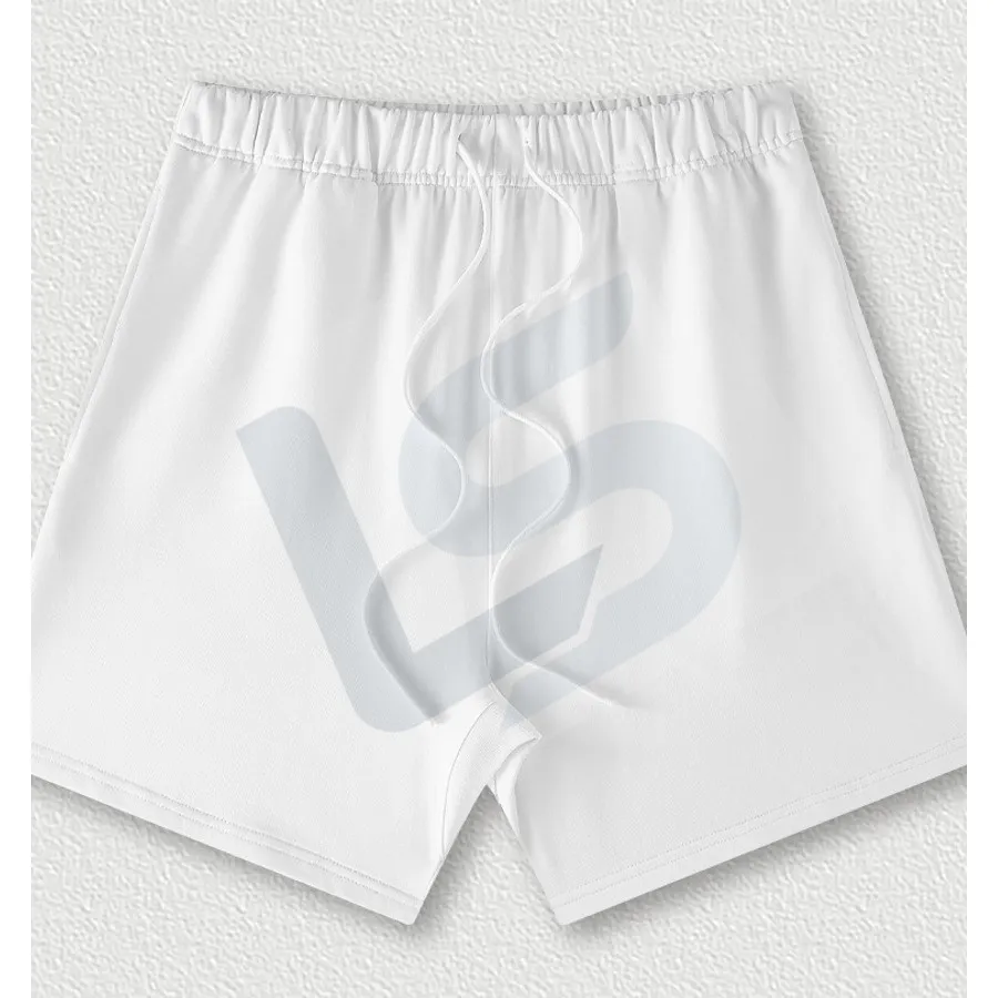 LS-B0443 Men's Heavyweight Oversized Streetwear Shorts in Ivory, original product photograph