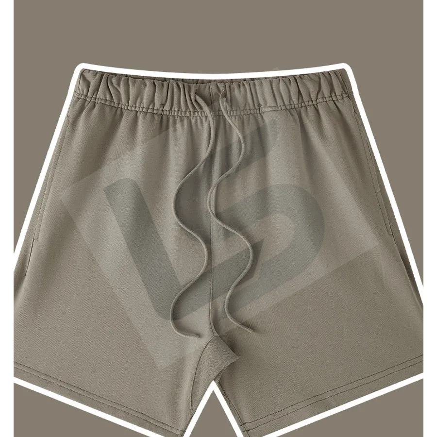 LS-B0443 Men's Heavyweight Oversized Streetwear Shorts in Greige, original product photograph