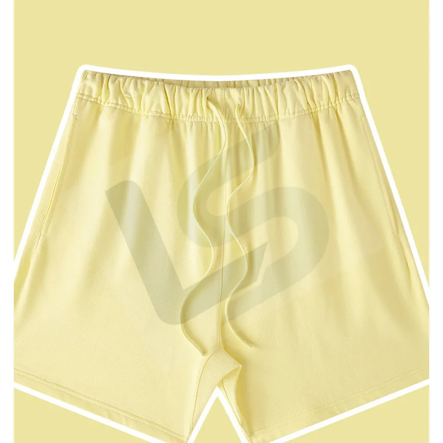 LS-B0443 Men's Heavyweight Oversized Streetwear Shorts in Yellow, original product photograph