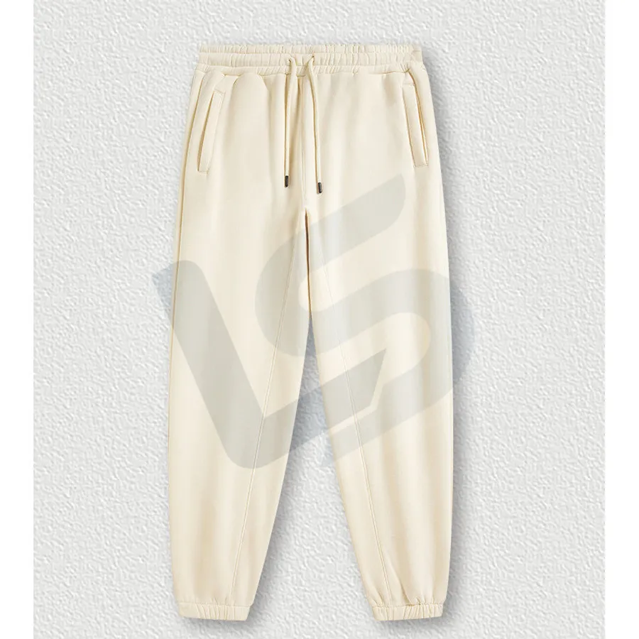 LS-B0447 Men's Heavyweight Oversized Streetwear Joggers in Cream, original product photograph
