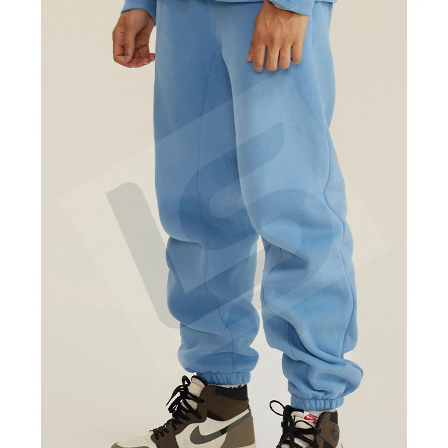 LS-B0447 Men's Heavyweight Oversized Streetwear Joggers in Mid Blue, original product photograph