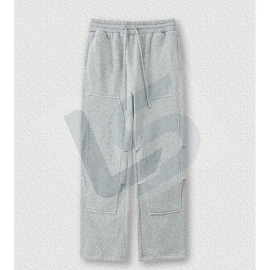 LS-B0448 Men's Vintage-Wash Oversized Streetwear Joggers in Heather Grey, original product photograph