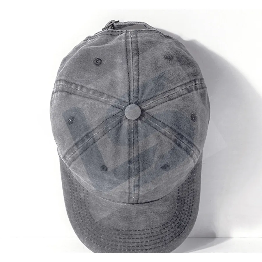 LS-B0449 Unisex Vintage-Wash Streetwear Cap in Vintage Light Grey, original product photograph