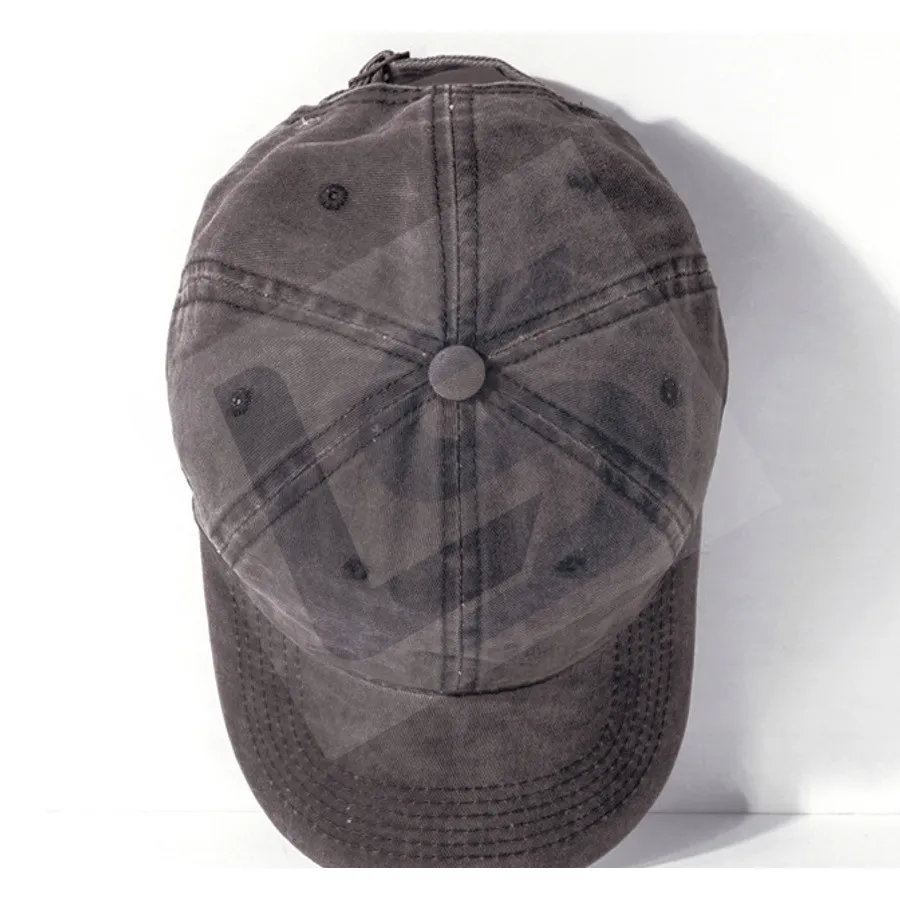 LS-B0449 Unisex Vintage-Wash Streetwear Cap in Coffee Brown, original product photograph