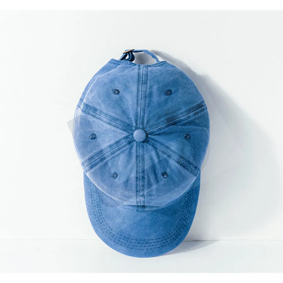 LS-B0449 Unisex Vintage-Wash Streetwear Cap in Vintage Cobalt Blue, original product photograph
