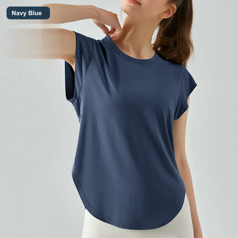 LS-B0455 Women's Relaxed Modal Yoga Tank in Navy Blue, original product photograph