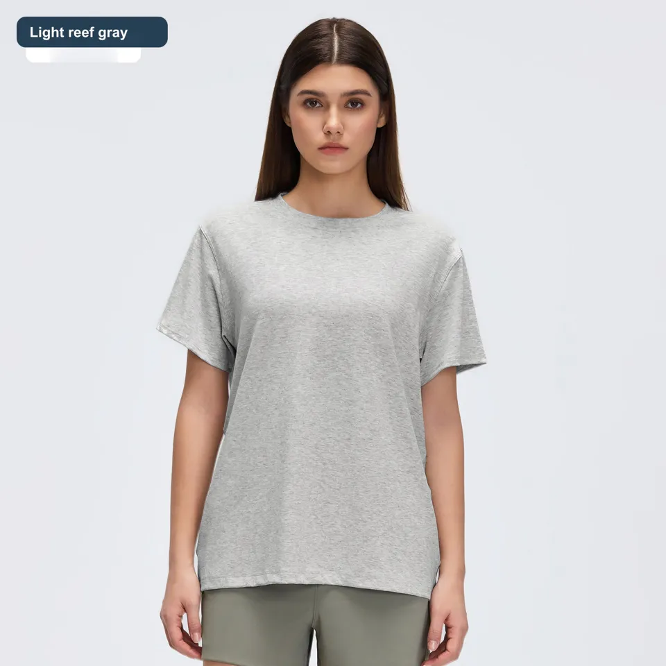 LS-B0460 Women's Lyocell Yoga T-Shirt in Light reef gray, original product photograph
