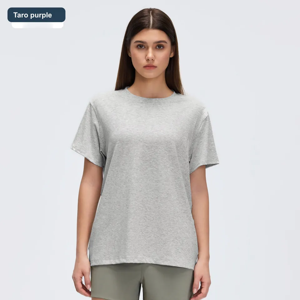 LS-B0460 Women's Lyocell Yoga T-Shirt in Taro purple, original product photograph