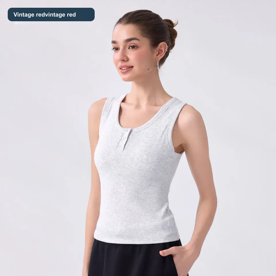 LS-B0468 Women's Modal Yoga Tank in Vintage redvintage red, original product photograph