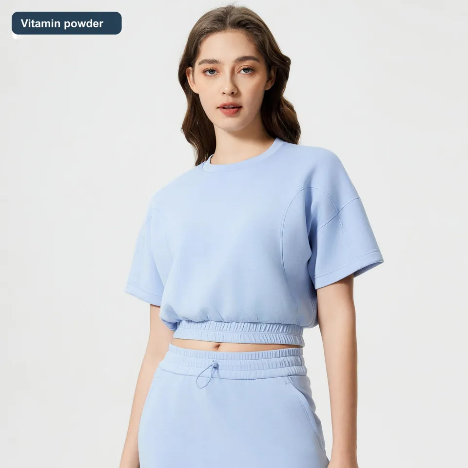 LS-B0470 Women's Cotton Yoga T-Shirt in Vitamin powder, original product photograph