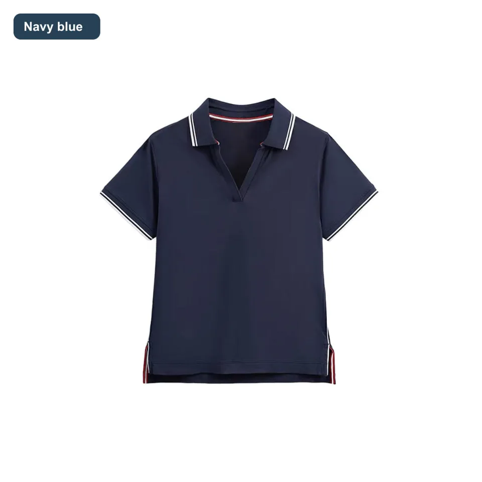 LS-B0471 Women's Cotton Yoga T-Shirt in Navy blue, original product photograph