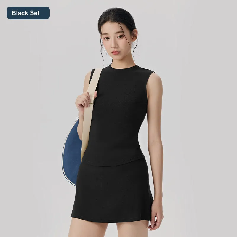 LS-B0514 Women's Lyocell-Wool Tennis Set in Black Set, original product photograph