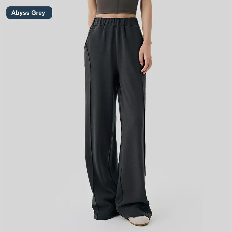 LS-B0522 Women's Lyocell-Cotton Thermal Wide-Leg Pants in Abyss Grey, original product photograph