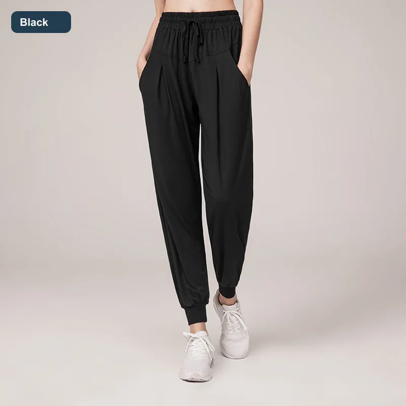 LS-B0528 Women's Cotton Active Pants in Black, original product photograph