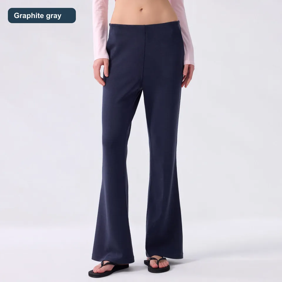 LS-B0535 Women's Lyocell Flared Pants in Graphite gray, original product photograph