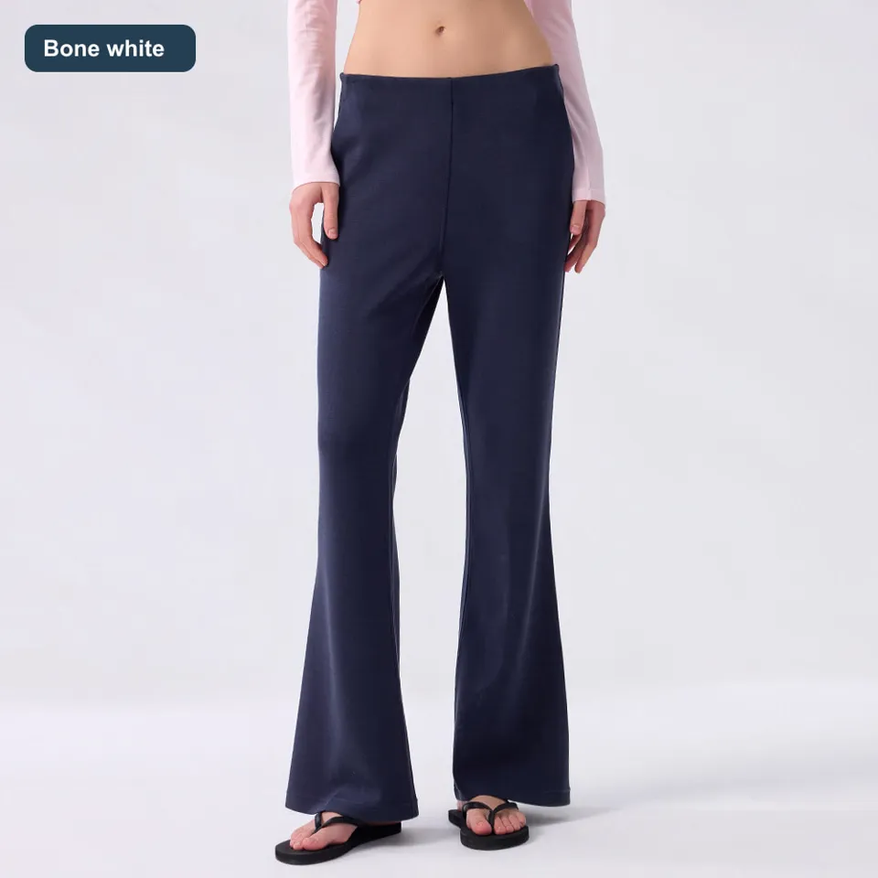 LS-B0535 Women's Lyocell Flared Pants in Bone white, original product photograph