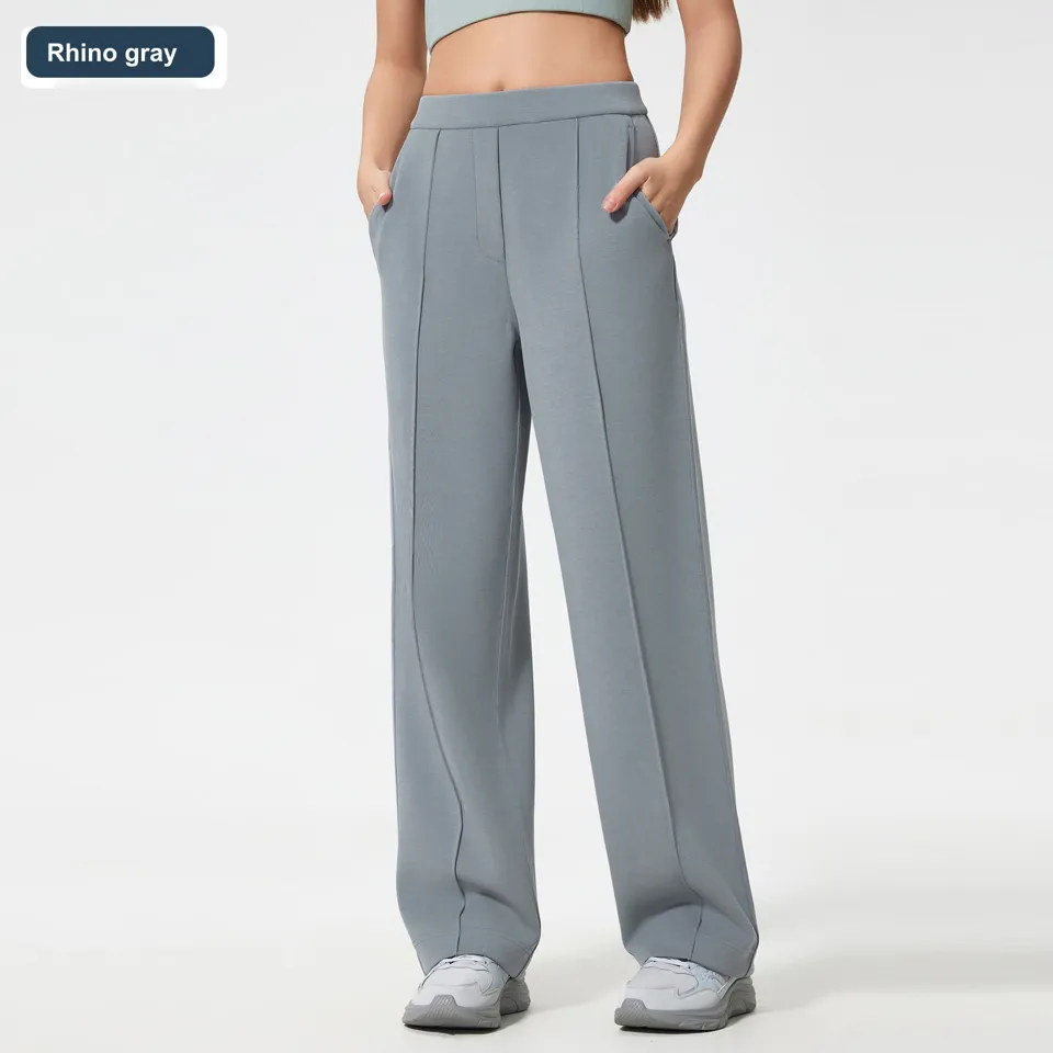 LS-B0536 Women's Cotton Wide-Leg Pants in Rhino gray, original product photograph