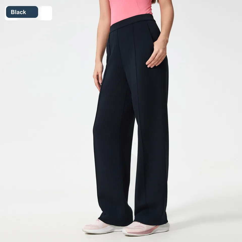 LS-B0536 Women's Cotton Wide-Leg Pants in Black, original product photograph