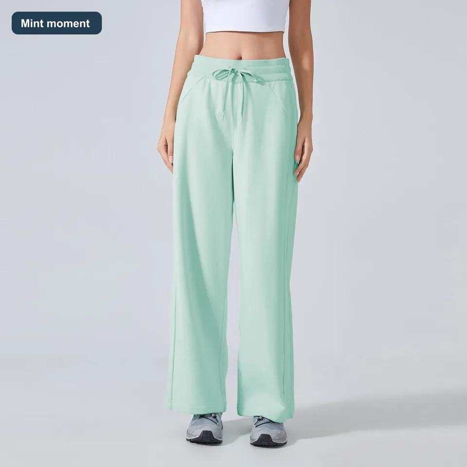LS-B0537 Women's Cotton Wide-Leg Pants in Mint moment, original product photograph
