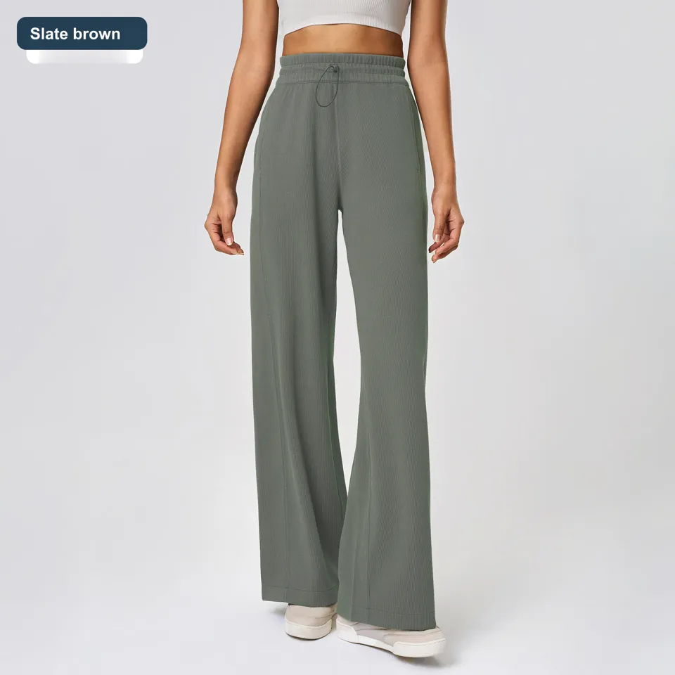 LS-B0538 Women's Modal Wide-Leg Pants in Slate brown, original product photograph