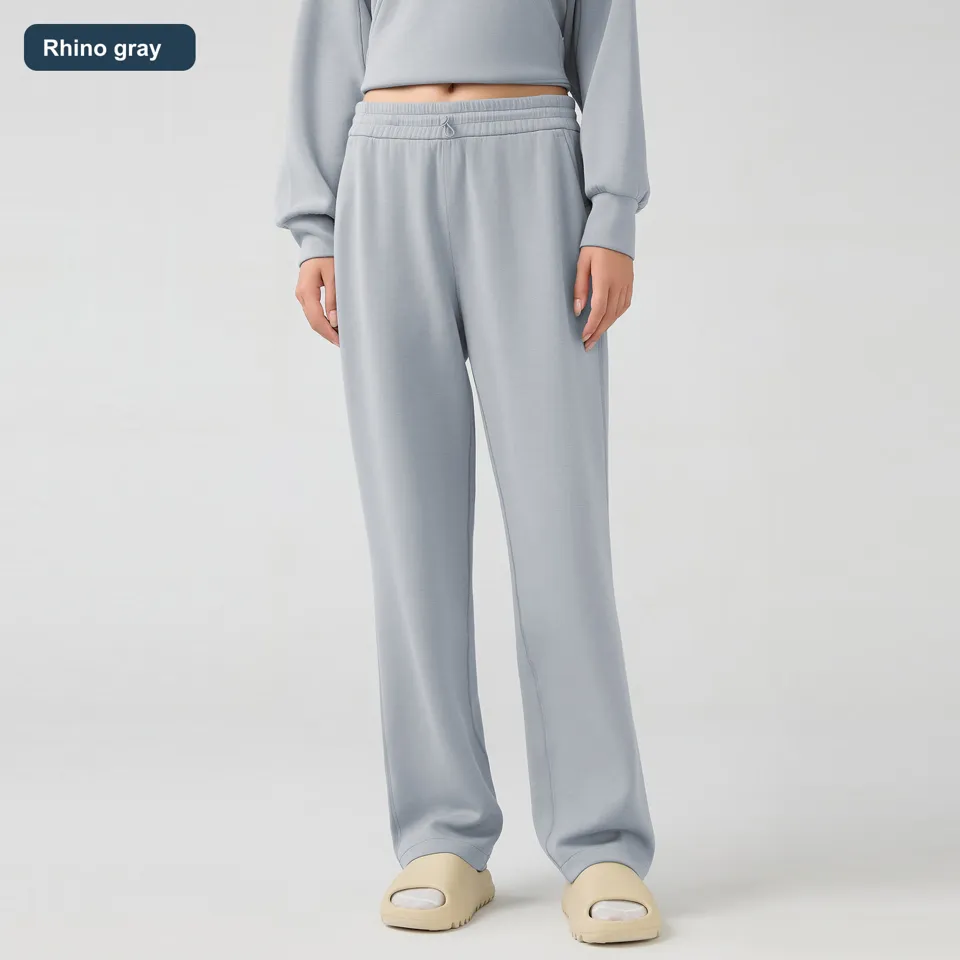 LS-B0539 Women's Cotton Wide-Leg Pants in Rhino gray, original product photograph