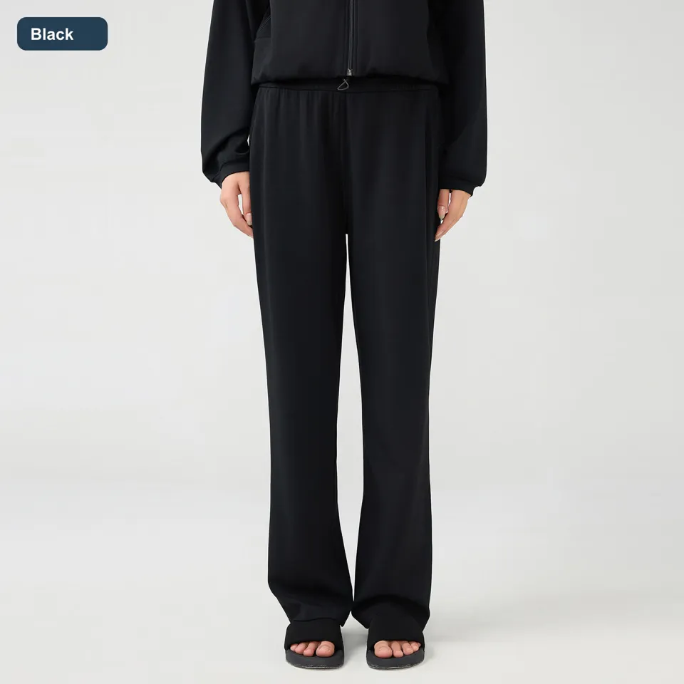 LS-B0539 Women's Cotton Wide-Leg Pants in Black, original product photograph