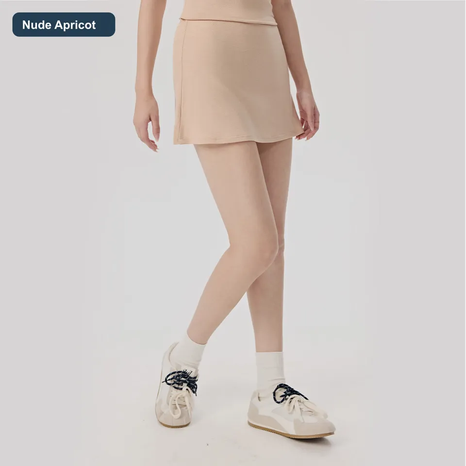 LS-B0561 Women's Lyocell-Wool Tennis Skort in Nude Apricot, original product photograph