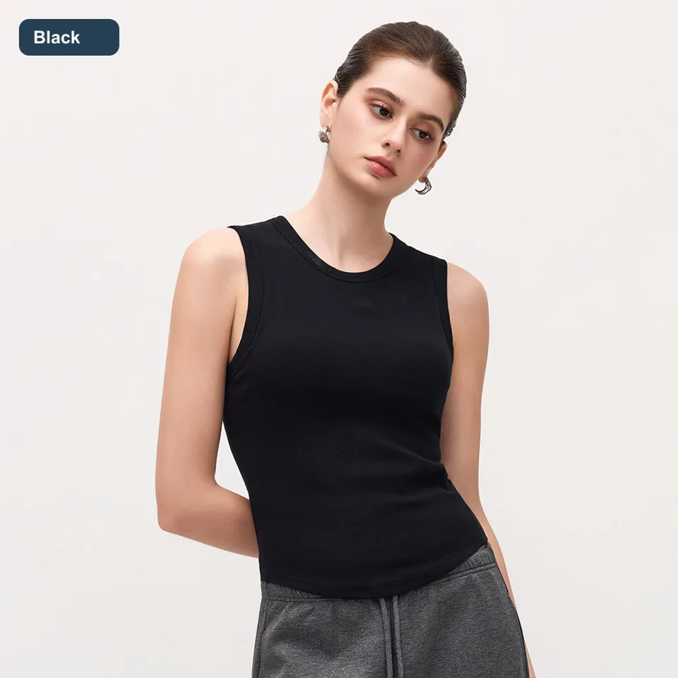 LS-B0573 Women's Cotton Sports Bra in Black, original product photograph