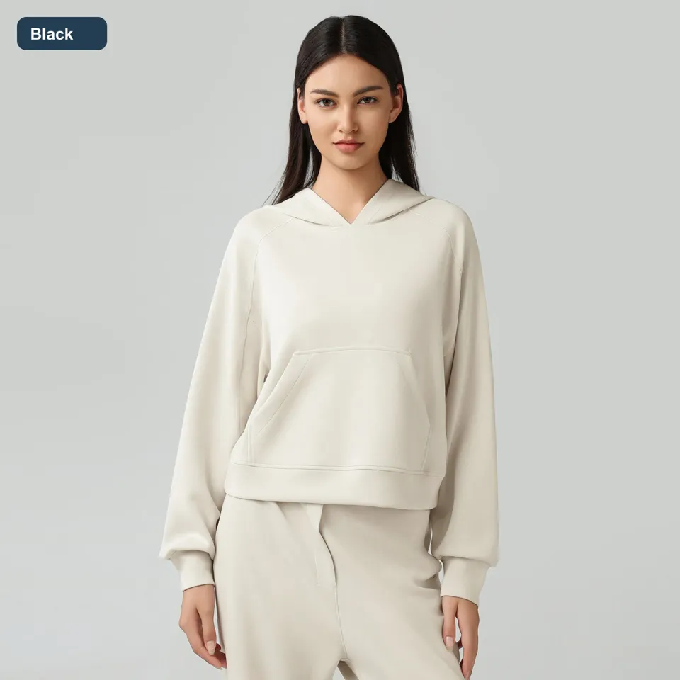 LS-B0584 Women's Cotton Yoga Cover-Up in Black, original product photograph