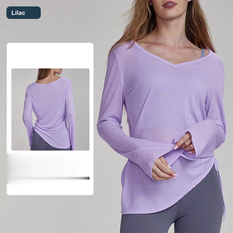 LS-B0586 Women's Cotton Yoga Cover-Up in Lilac, original product photograph
