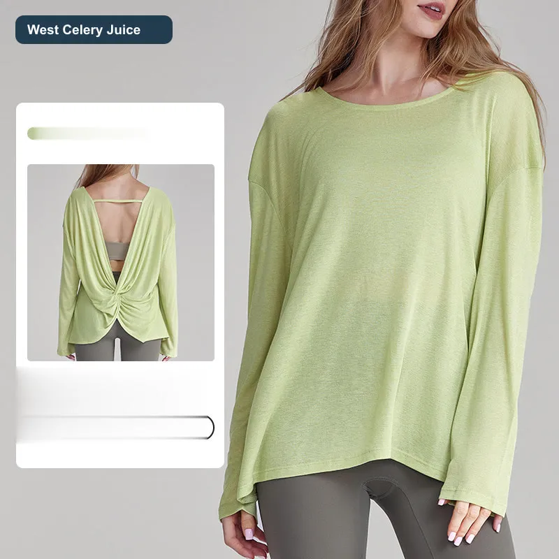 LS-B0587 Women's Cotton Yoga Cover-Up in West Celery Juice, original product photograph