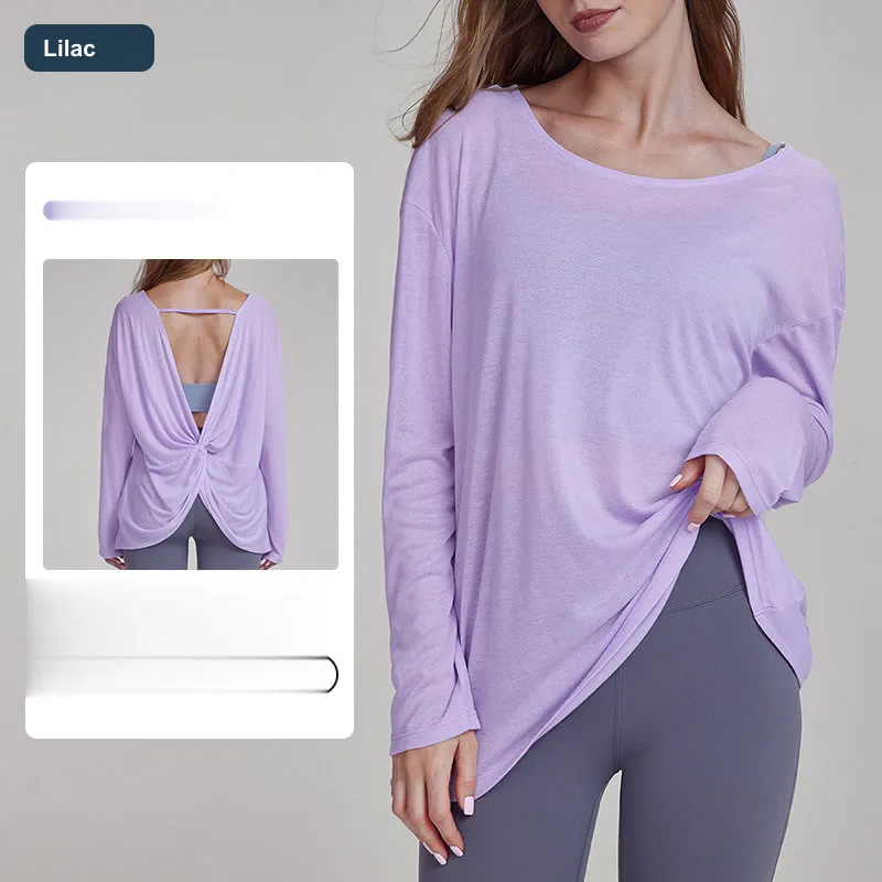 LS-B0587 Women's Cotton Yoga Cover-Up in Lilac, original product photograph