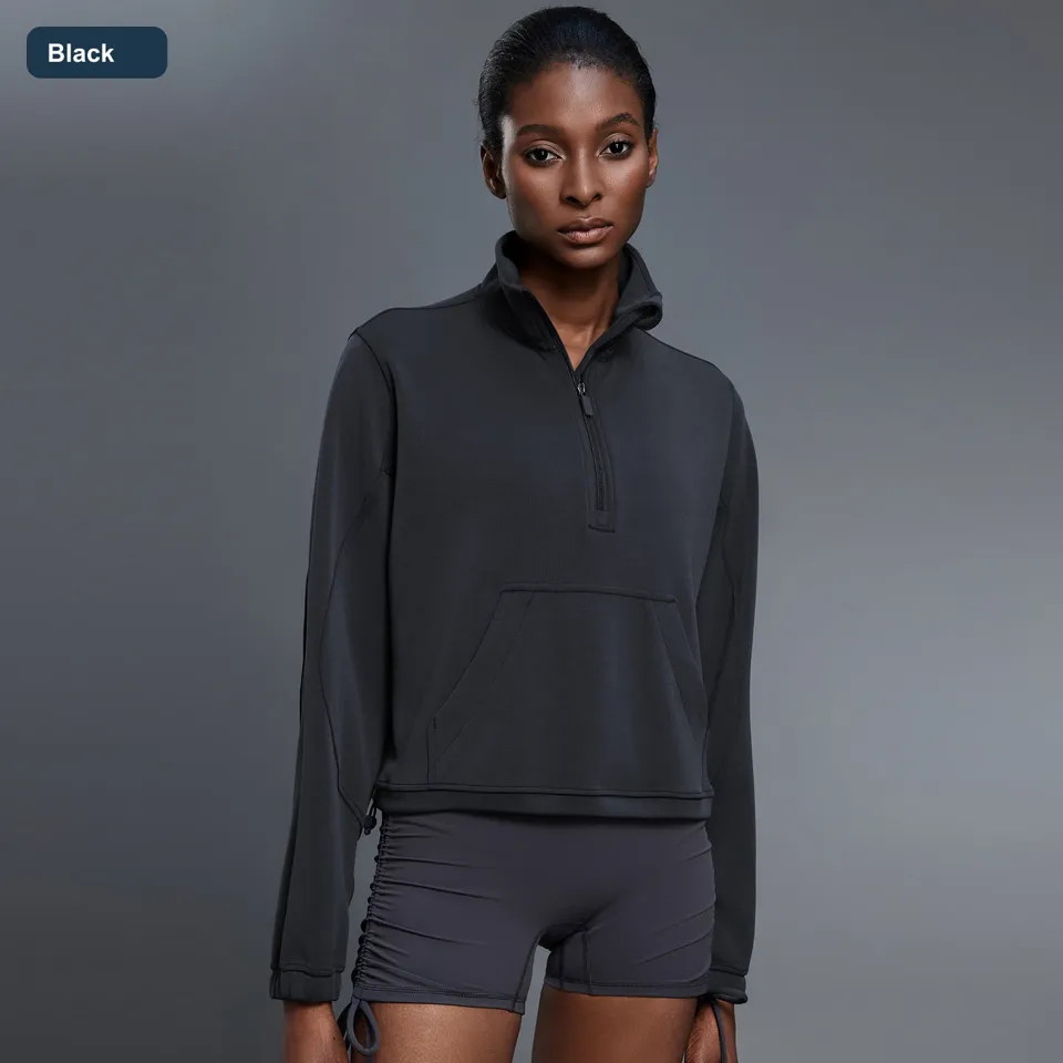 LS-B0590 Women's Modal Yoga Cover-Up in Black, original product photograph