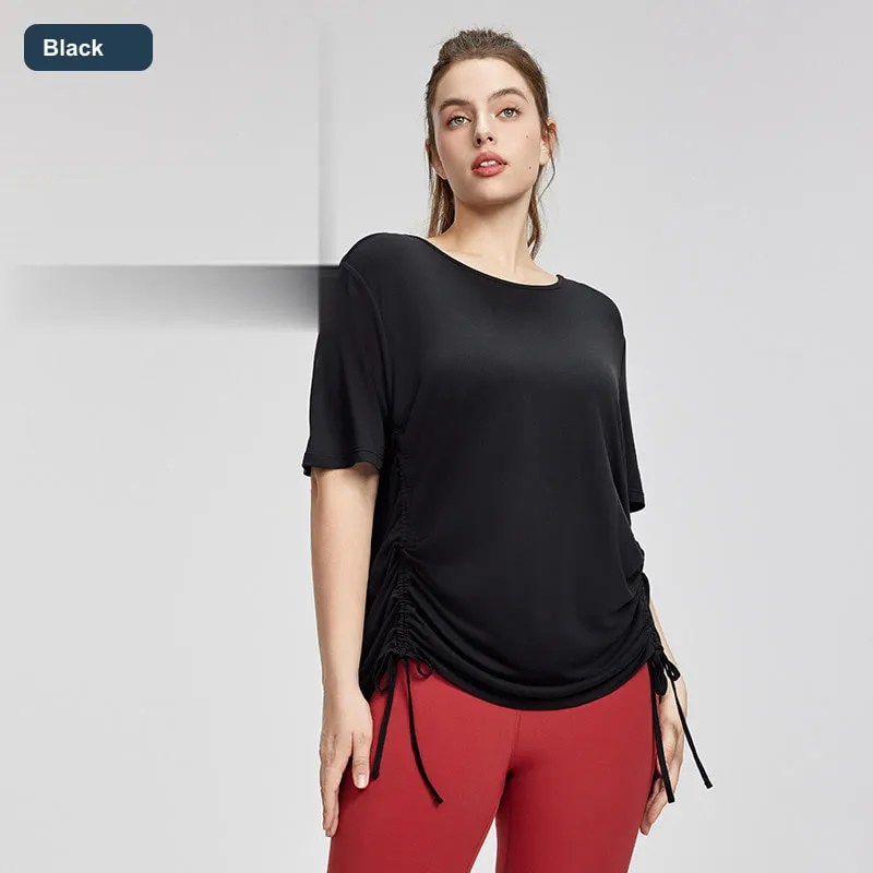 LS-B0593 Women's Cotton Yoga Cover-Up in Black, original product photograph