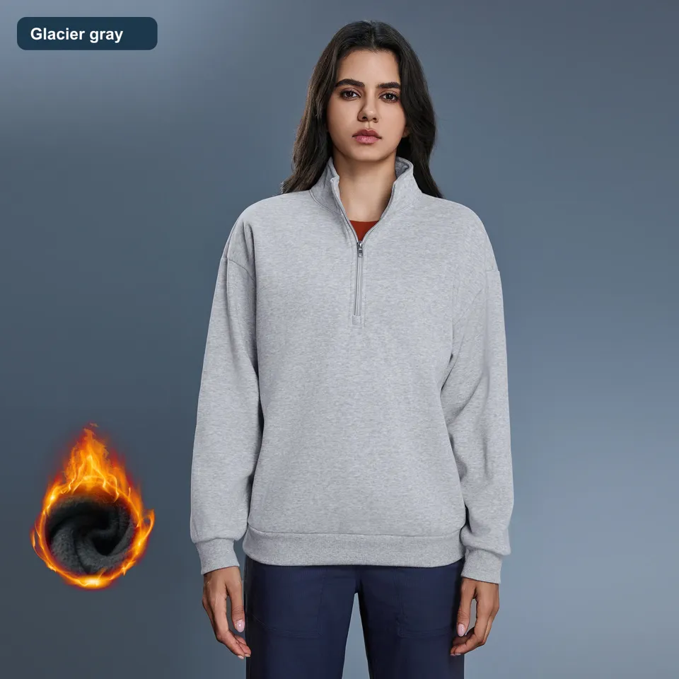 LS-B0594 Women's Cotton Yoga Cover-Up in Glacier gray, original product photograph