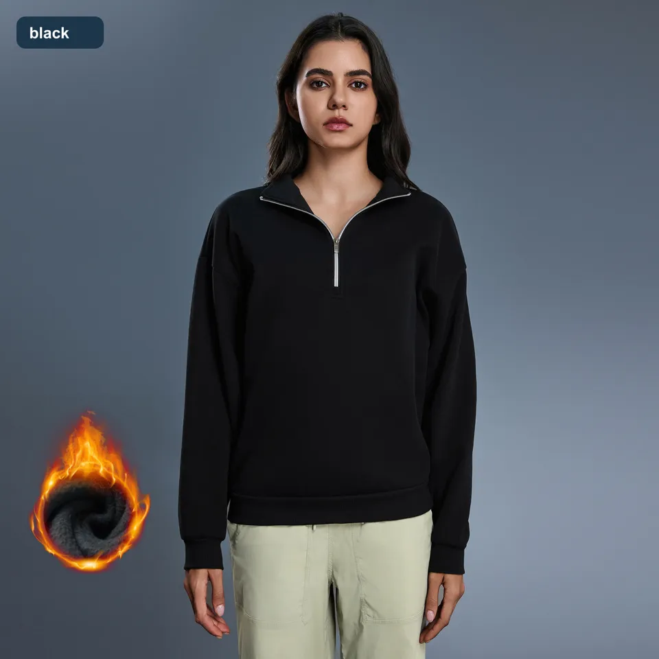 LS-B0594 Women's Cotton Yoga Cover-Up in black, original product photograph