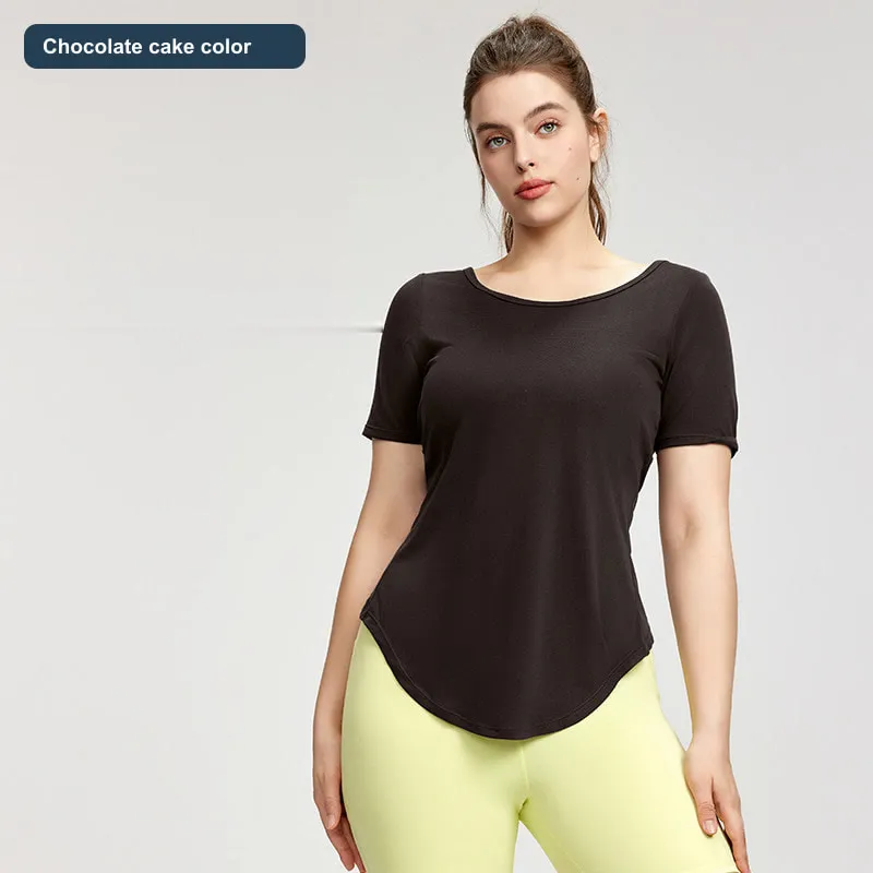 LS-B0595 Women's Cotton Yoga Cover-Up in Chocolate cake color, original product photograph