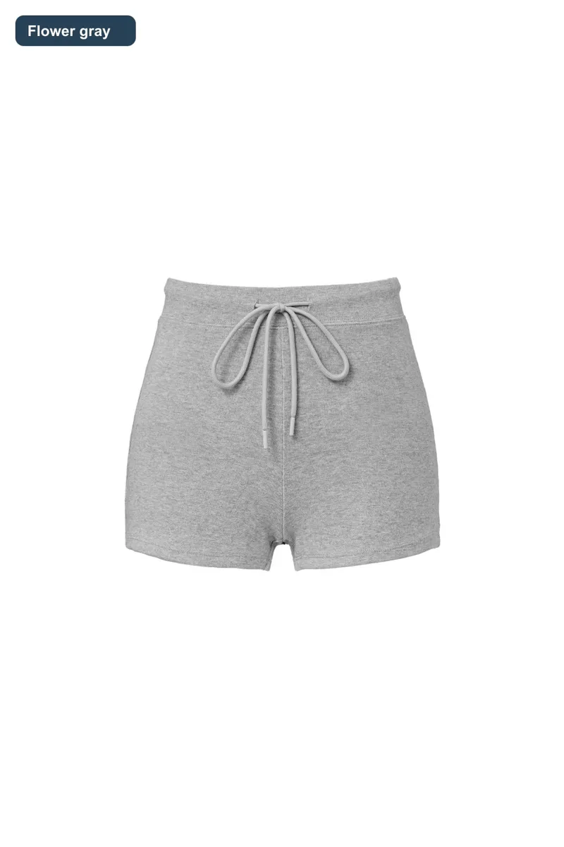 LS-B0602 Women's Cotton Training Shorts in Flower gray, original product photograph