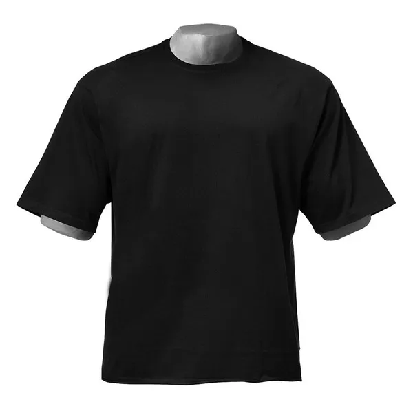 LS-B0644 Blank Drop-Shoulder Premium Heavyweight T-Shirt in Black, original product photograph